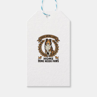 Dog Love Shirt Vintage Engraving Laurel Design_1 Gift Tags