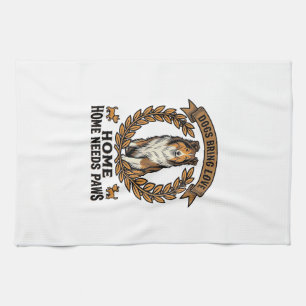 Dog Love Shirt Vintage Engraving Laurel Design_1 Kitchen Towel