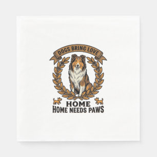 Dog Love Shirt Vintage Engraving Laurel Design_1 Napkins