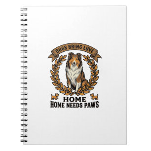 Dog Love Shirt Vintage Engraving Laurel Design_1 Notebook
