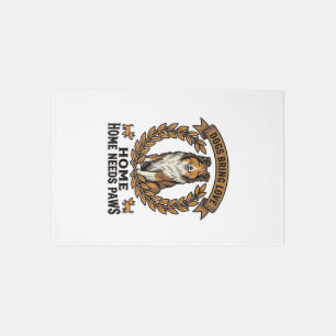 Dog Love Shirt Vintage Engraving Laurel Design_1 Rug