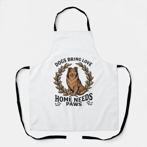 Dog Love Shirt Vintage Engraving Laurel Design (2) Apron