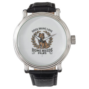 Dog Love Shirt Vintage Engraving Laurel Design (2) Watch