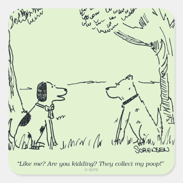 Dog Love Square Sticker (Front)