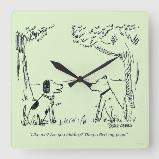 Dog Love Square Wall Clock