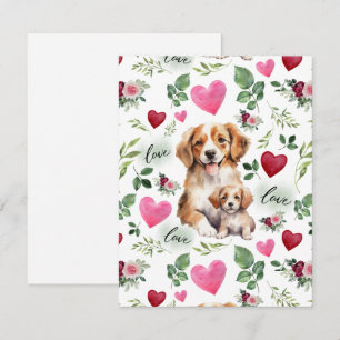 Dog Love Valentine’s Day Card in White
