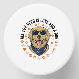 Dog Love Vintage Retriever Paw Print Shirt Design Mini Candle Favors
