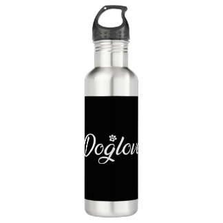 Dog love with Dog Paw  Stainless Steel Water Bottle