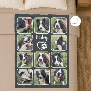 Dog Lover 11 Photo Collage Custom Color Fleece Blanket