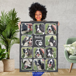 Dog Lover 11 Photo Collage Custom Color Fleece Blanket