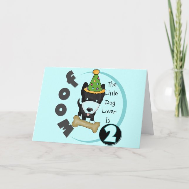 Dog Lover 2nd Birthday Tshirts and Gifts Card (Front)
