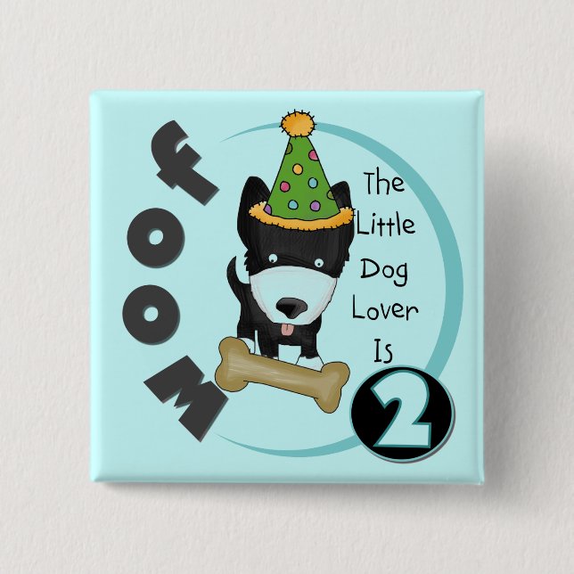 Dog Lover 2nd Birthday Tshirts and Gifts Pinback Button (Front)
