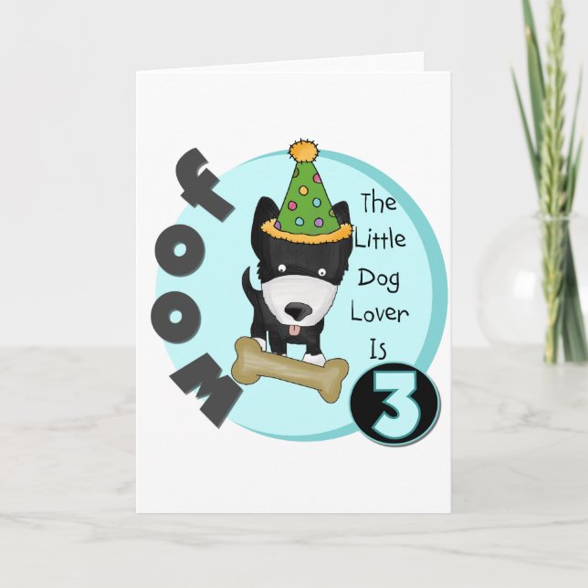 Dog Lover 3rd Birthday T-shirts and Gifts Card (Front)