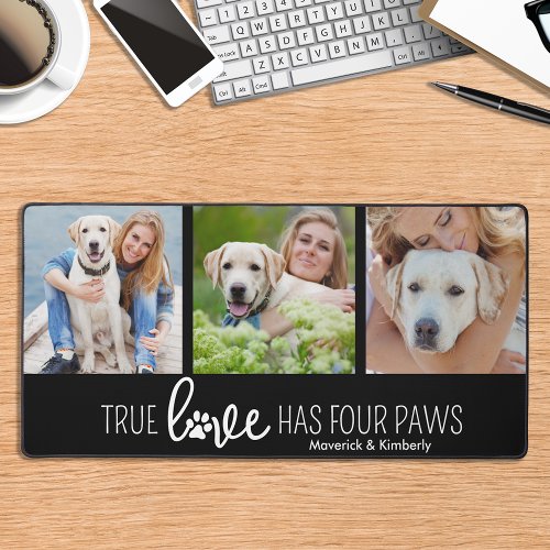 Dog Lover 4 Photo Collage True Love Personalized Desk Mat