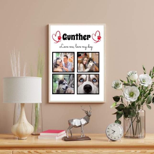 Dog lover 4 photo customized collage poster (Creator Uploaded)