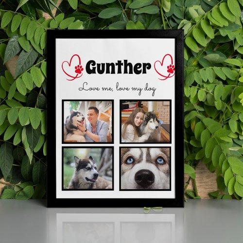 Dog lover 4 photo customized collage tabletop plaque