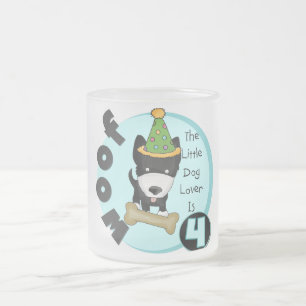 Dog Lover 4th Birthday T-shirts and Gifts Frosted Glass Coffee Mug
