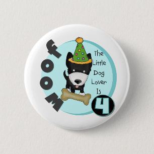 Dog Lover 4th Birthday T-shirts and Gifts Pinback Button