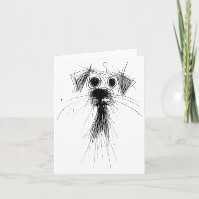 Dog Lover Abstract Scribble Art Cute Puppy Puppy  Card (Front)