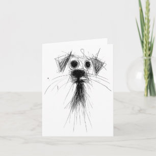 Dog Lover Abstract Scribble Art Cute Puppy Puppy  Card