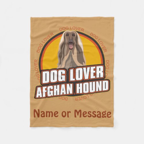Dog Lover Afghan Hound Blanket Custom Name