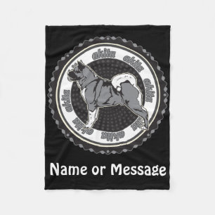 Dog Lover Akita Custom Name / Message Fleece Blanket