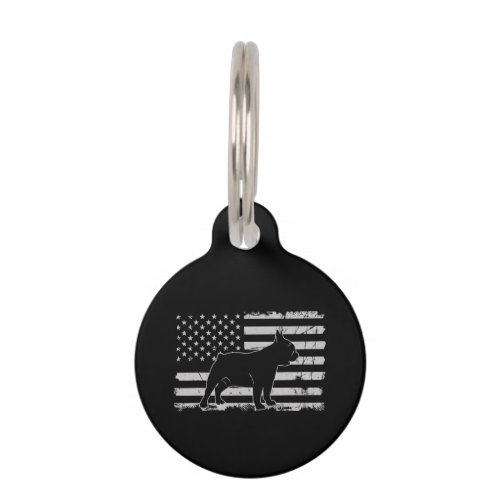 Dog Lover  American Flag French Bulldog Patriotic Pet ID Tag