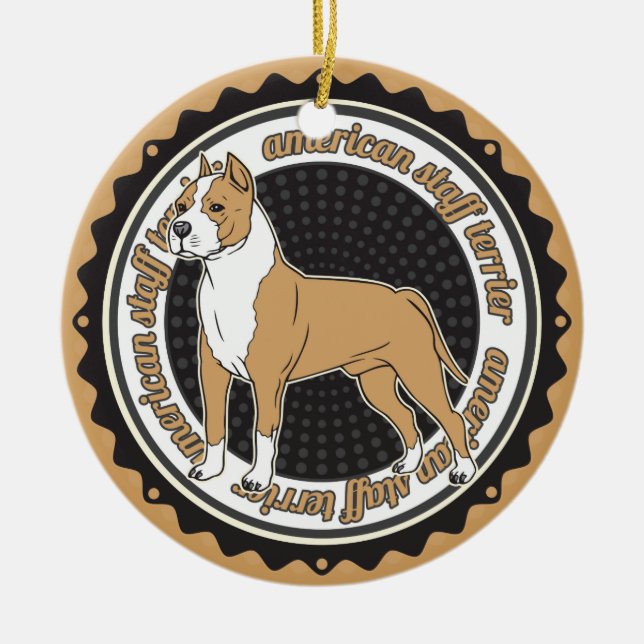 Dog Lover American Staffordshire Terrier Ceramic Ornament (Front)