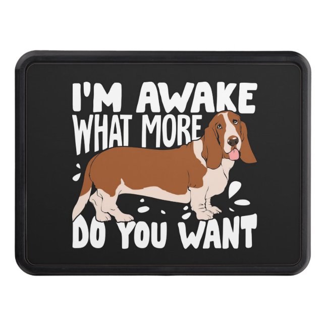 Dog Lover Basset Hound Dog Hitch Cover (Front)