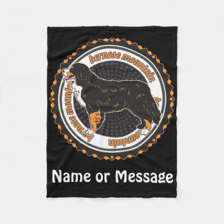 Dog Lover Bernese Mountain Custom Name / Message Fleece Blanket