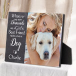 Dog Lover Best Friend Personalized Pet Photo Plaque<br><div class="desc">Celebrate your best friend with a custom unique pet dog keepsake photo plaque in a rustic chalkboard slate design. This dog lover photo plaque is the perfect gift for yourself, family or friends to honor those loved . Quote " Whoever said Diamonds are a girls best friend, never loved a...</div>