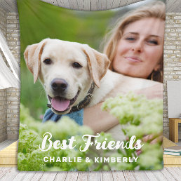 Dog Lover Best Friends Personalized Pet Photo Fleece Blanket