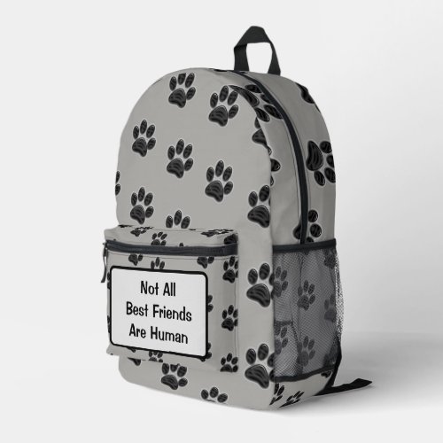 Dog Lover Best Friends Puppy Paw Print Printed Backpack