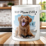 Dog Lover Best Mom Ever Personalized 2 Pet Photo Coffee Mug<br><div class="desc">Best Mom Ever ! ... This Mothers Day give your favorite dog mom a cute personalized pet photo dog mom mug from his best friend. Personalize this mothers day dog mom mug with the dog's name & favorite photos. Visit our collection for the best dog lover mother's day gifts and...</div>