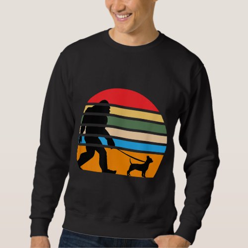 Dog Lover Bigfoot Retro Design Chihuahua Vintage Sweatshirt
