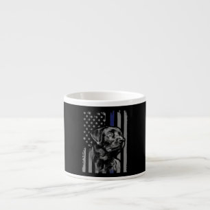 Dog Lover Black Labrador American Flag Thin Line Espresso Cup