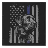 Dog Lover | Black Labrador American Flag Thin Line
