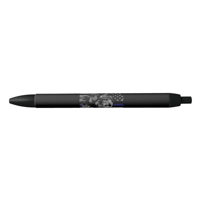 Dog Lover | Black Labrador American Flag Thin Line Pen (Front)