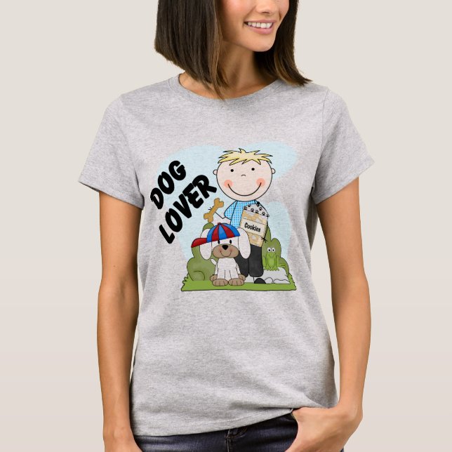 Dog Lover Blond Boy T shirts and Gifts (Front)