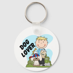 Dog Lover Blond Boy T shirts and Gifts Keychain
