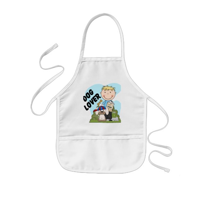 Dog Lover Blond Boy T shirts and Gifts Kids' Apron (Front)