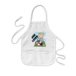 Dog Lover Blond Boy T shirts and Gifts Kids' Apron