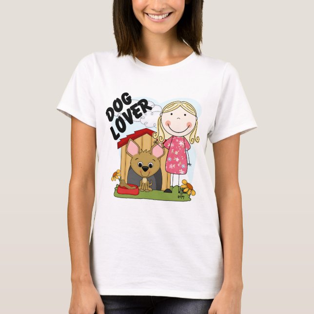 Dog Lover Blond Girl T-shirts and Gifts (Front)