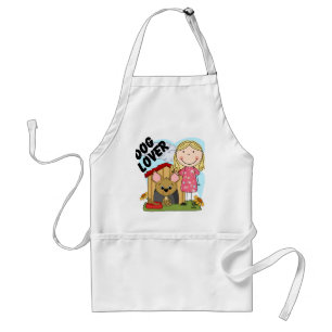 Dog Lover Blond Girl T-shirts and Gifts Adult Apron
