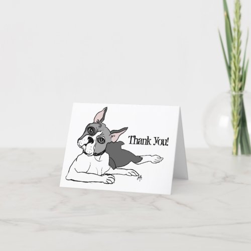 Dog lover Boston Terrier Thank You Card