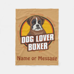 Dog Lover Boxer Blanket Custom Name / Message
