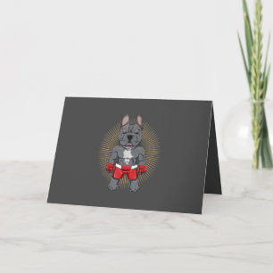 Dog Lover   Brave French Bulldog Fighter Holiday Card