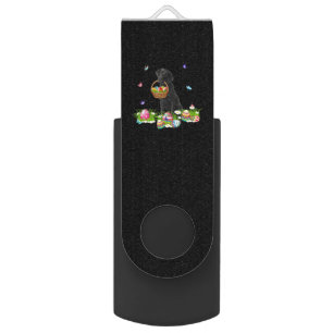 Dog Lover Bunny Black Labrador Dog & Easter Eggs Flash Drive