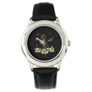 Dog Lover Bunny Black Labrador Dog & Easter Eggs Watch