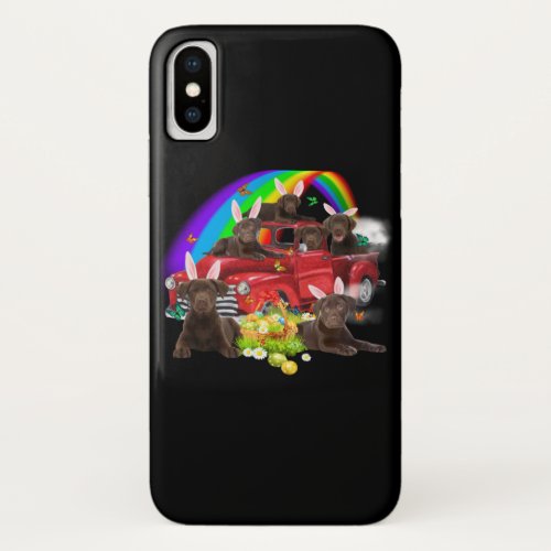 Dog Lover  Bunny Chocolate Labrador Easter Day iPhone XS Case